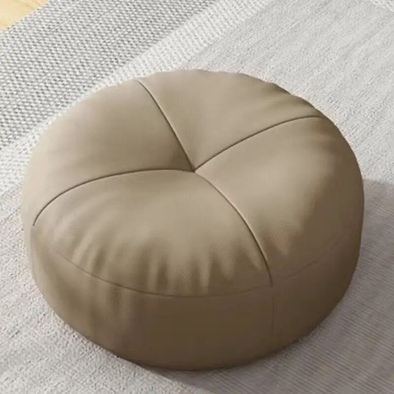 Round Nappa Leather Floor Cushion - Simple Japanese Style for Comfort and Relaxation 9