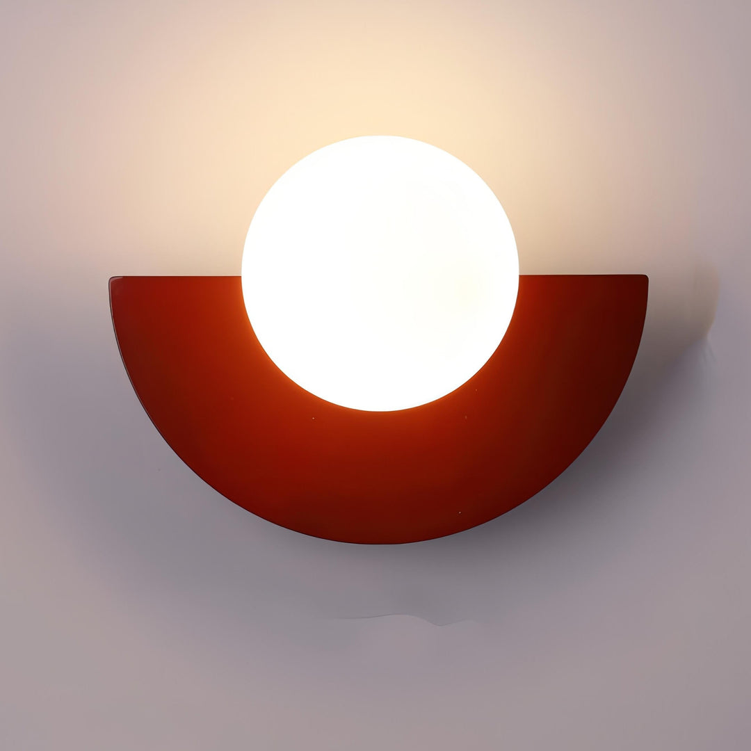 Nordic Semicircle Wall Light in Red