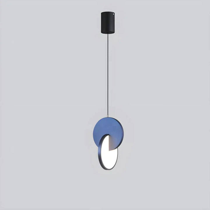 Asymmetric Disc LED Pendant Light in Blue