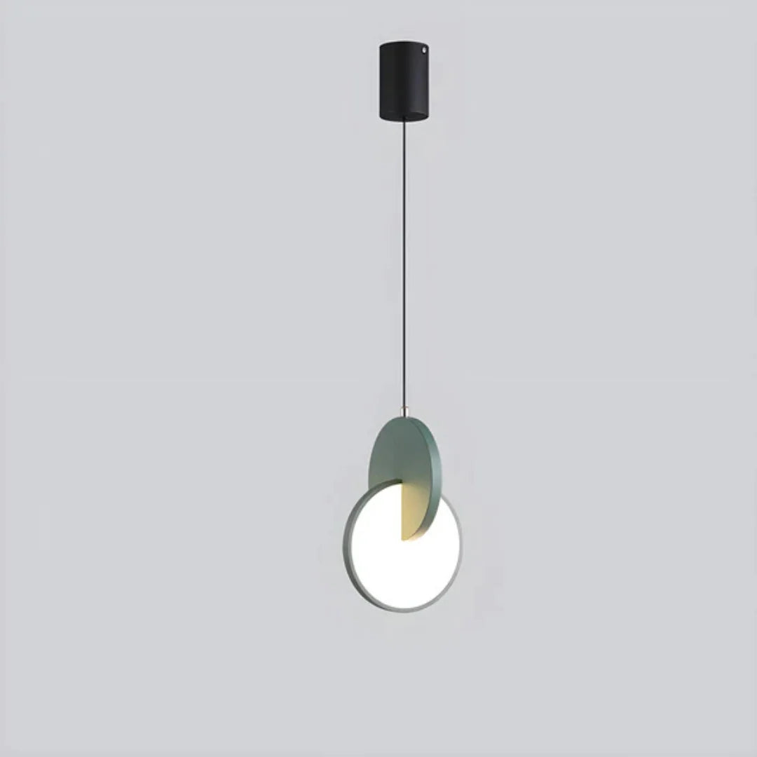 Asymmetric Disc LED Pendant Light in Green