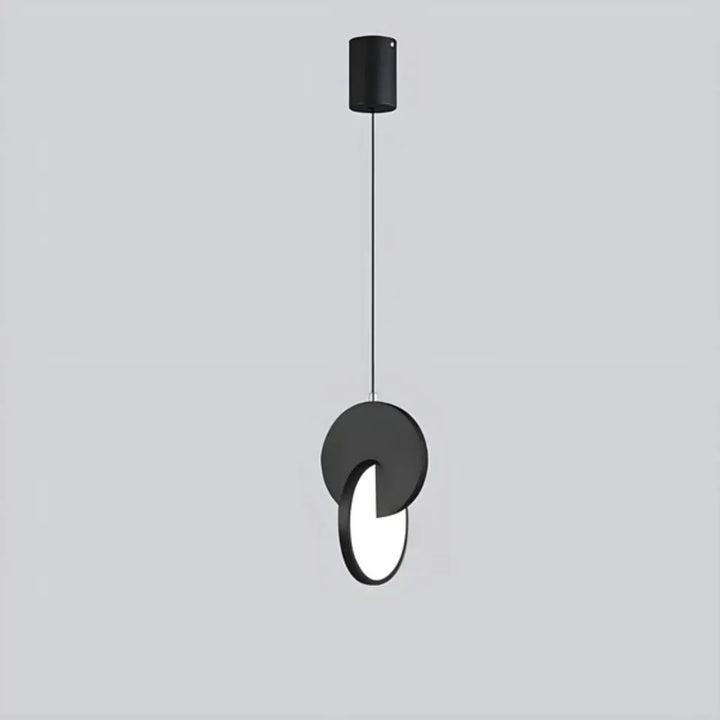 Asymmetric Disc LED Pendant Light in Black