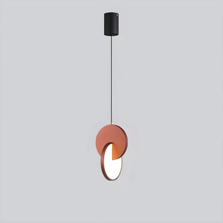Asymmetric Disc LED Pendant Light in Red
