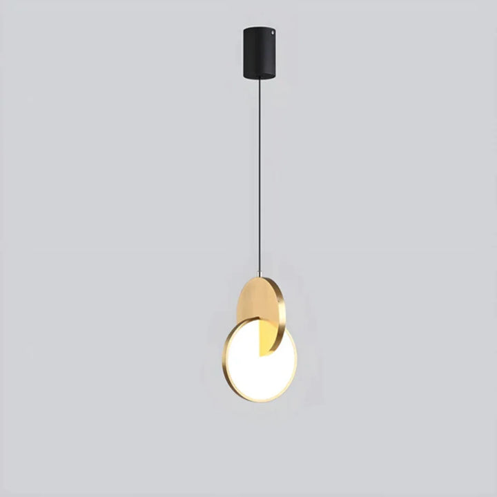 Asymmetric Disc LED Pendant Light in Gold