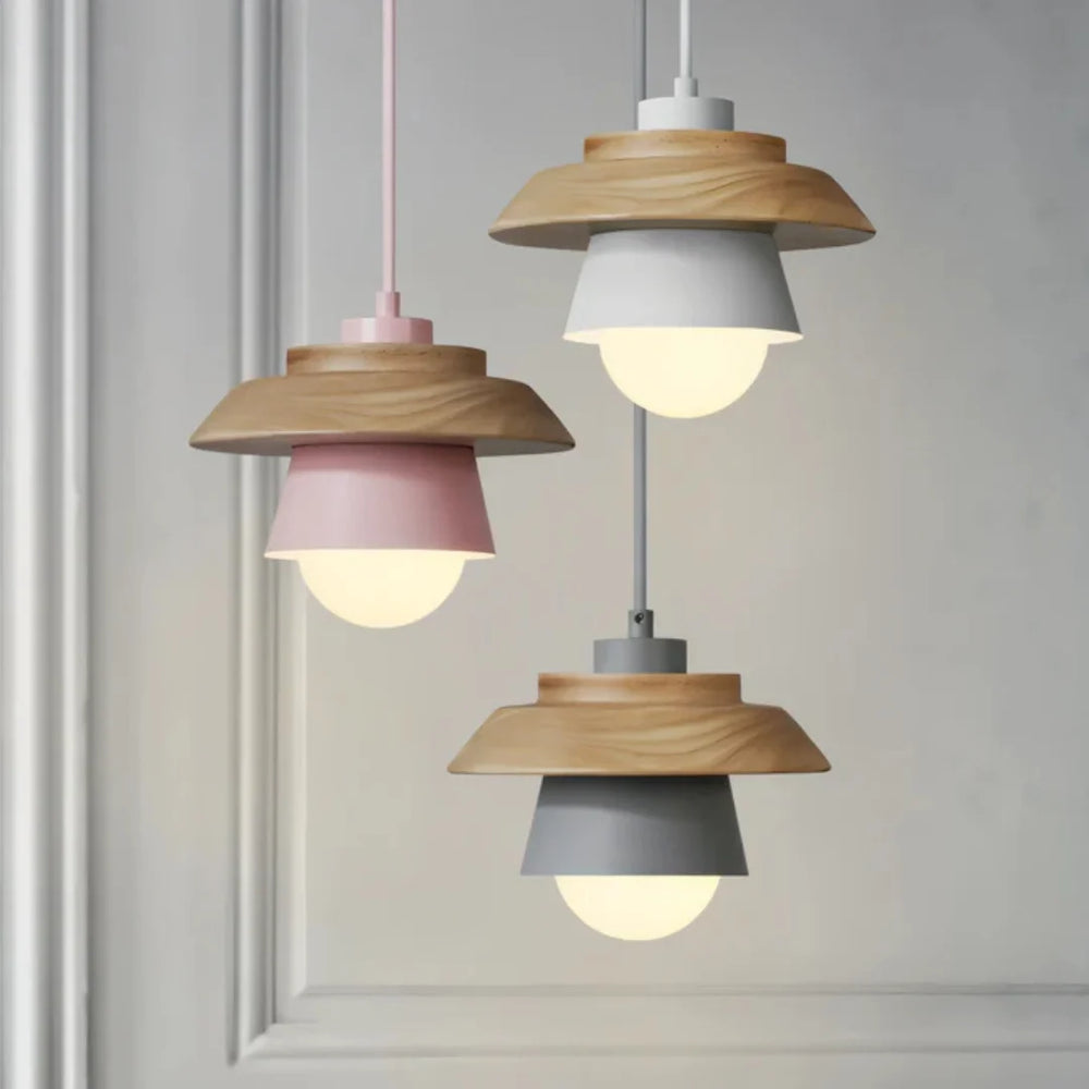 Wood and Metal Pendant Light