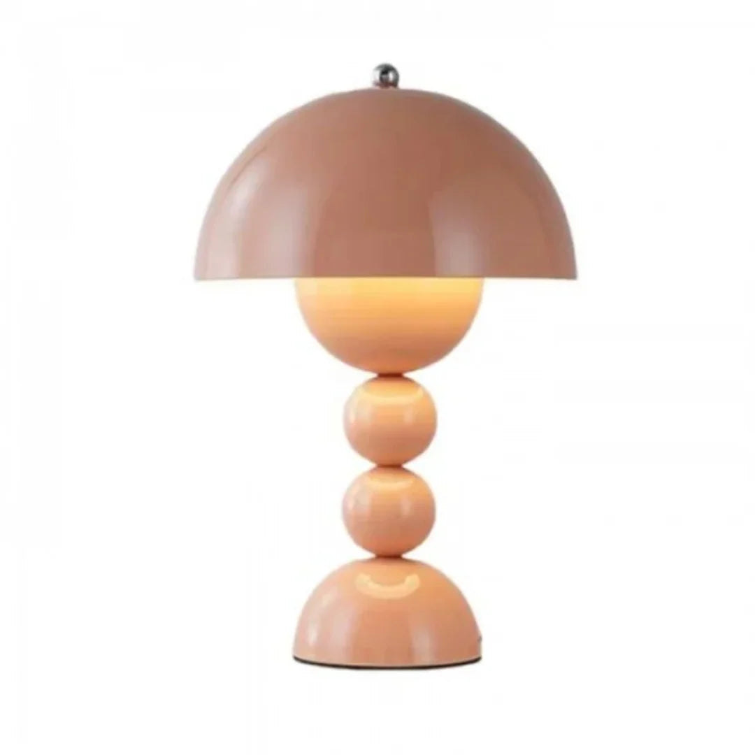Mushroom Table Lamp in Beige Red