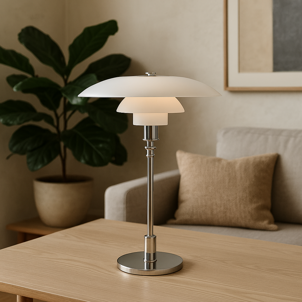 Scandinavian Minimalist Table Lamp with LED Light - Modern Iron and Glass Design for Bedside or Desk Use 3