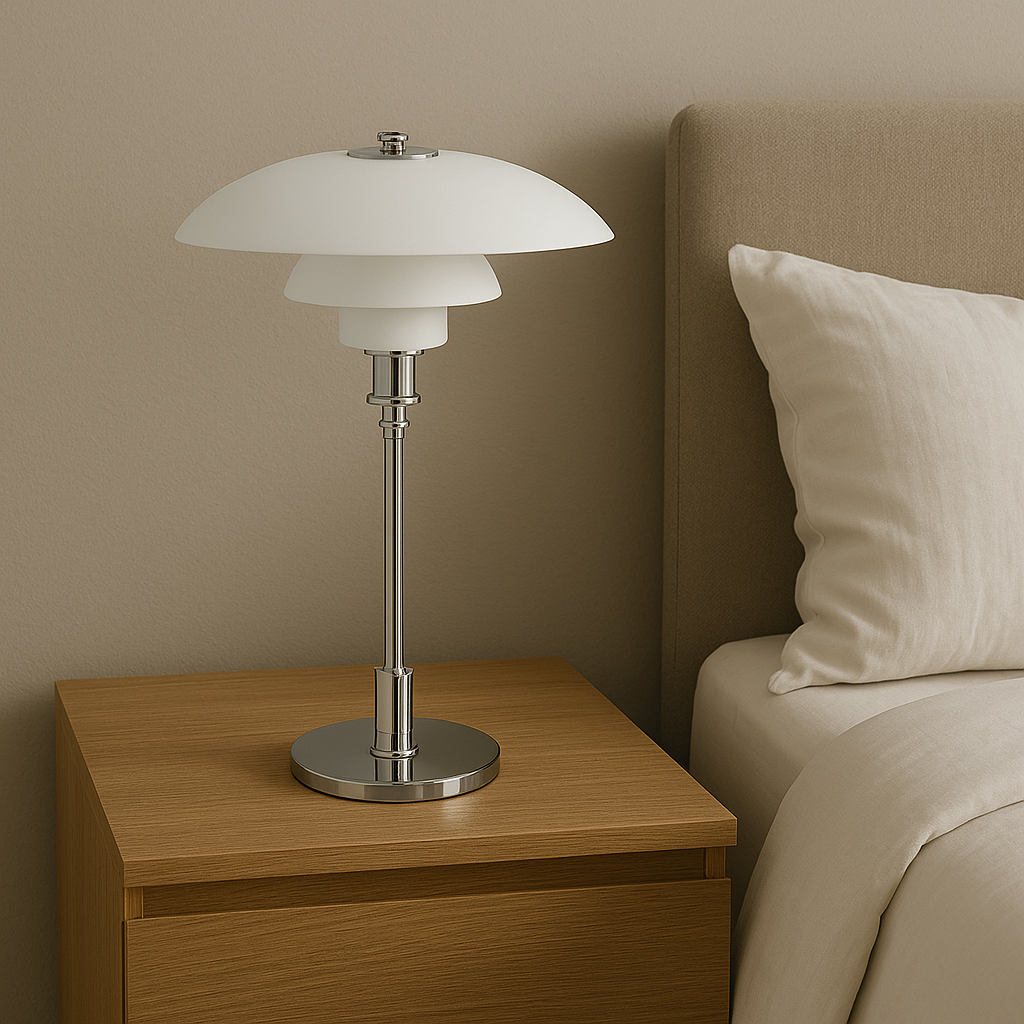 Scandinavian Minimalist Table Lamp with LED Light - Modern Iron and Glass Design for Bedside or Desk Use 5