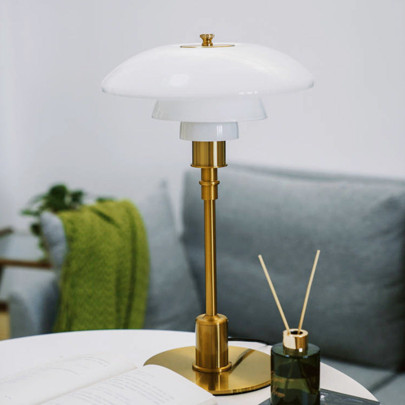 Scandinavian Minimalist Table Lamp with LED Light - Modern Iron and Glass Design for Bedside or Desk Use 8