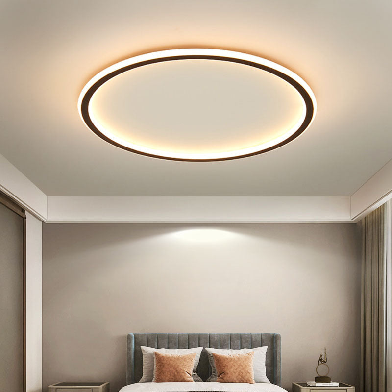 Scandinavian Round LED Ceiling Light Fixture - Minimalist Flush Mount Design for Dining Room and Bar, Multiple Sizes Available 0
