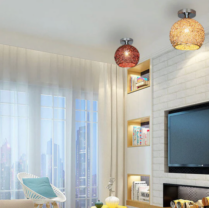 Metal Globe Ceiling Light - View 8