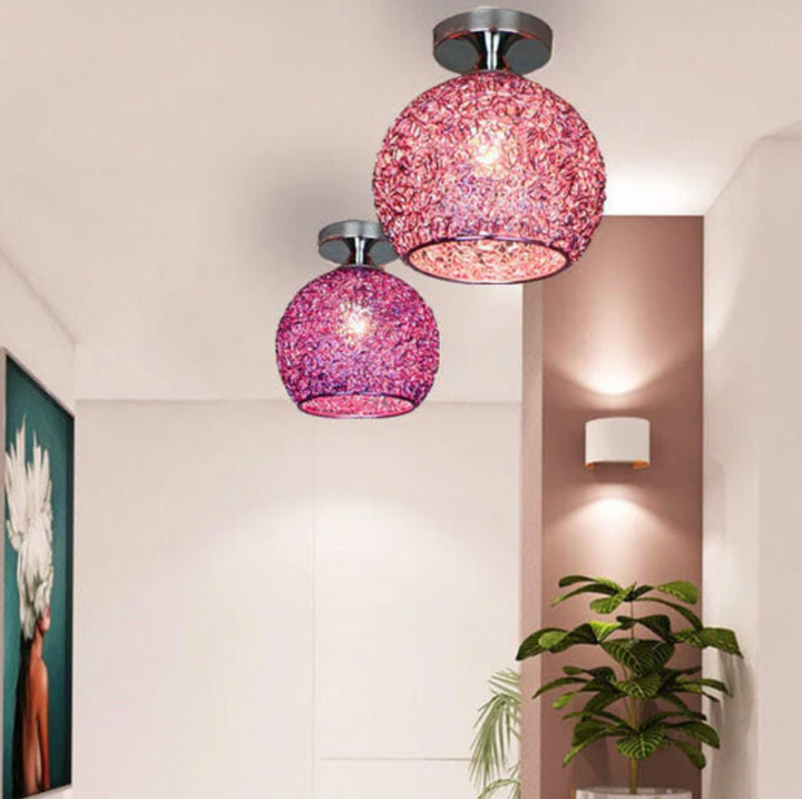 Metal Globe Ceiling Light - View 7