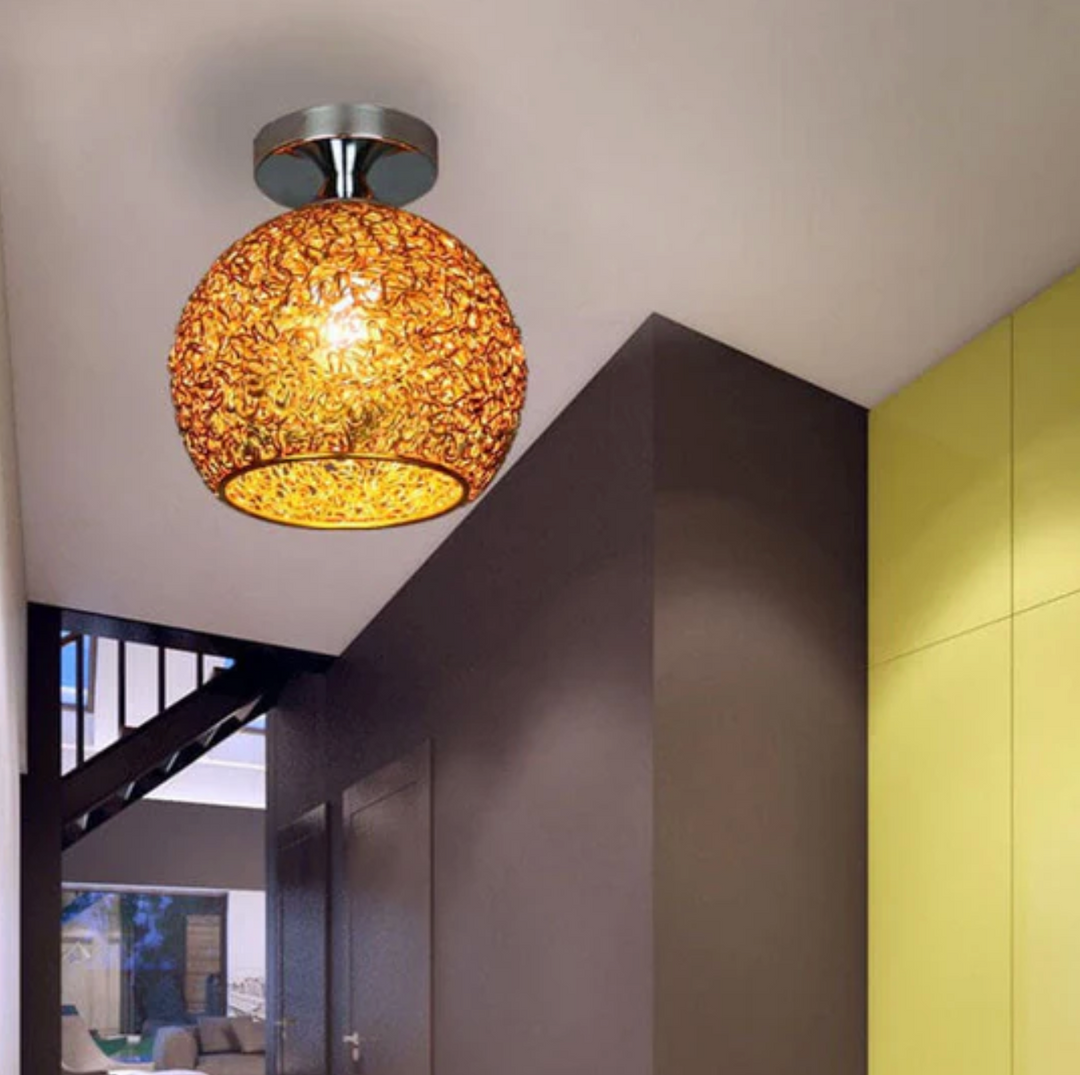 Metal Globe Ceiling Light - View 6