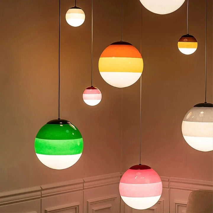 Seven Colour Gradient Glass Pendant Light - Modern Minimalist Design for Stylish Illumination 1