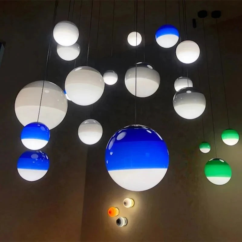 Seven Colour Gradient Glass Pendant Light - Modern Minimalist Design for Stylish Illumination 2