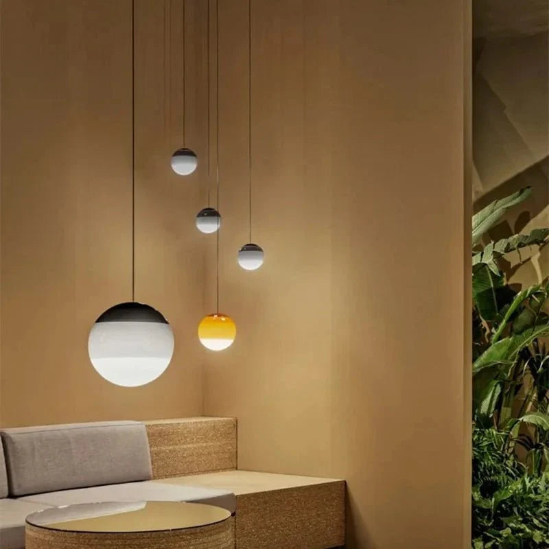 Seven Colour Gradient Glass Pendant Light - Modern Minimalist Design for Stylish Illumination 5