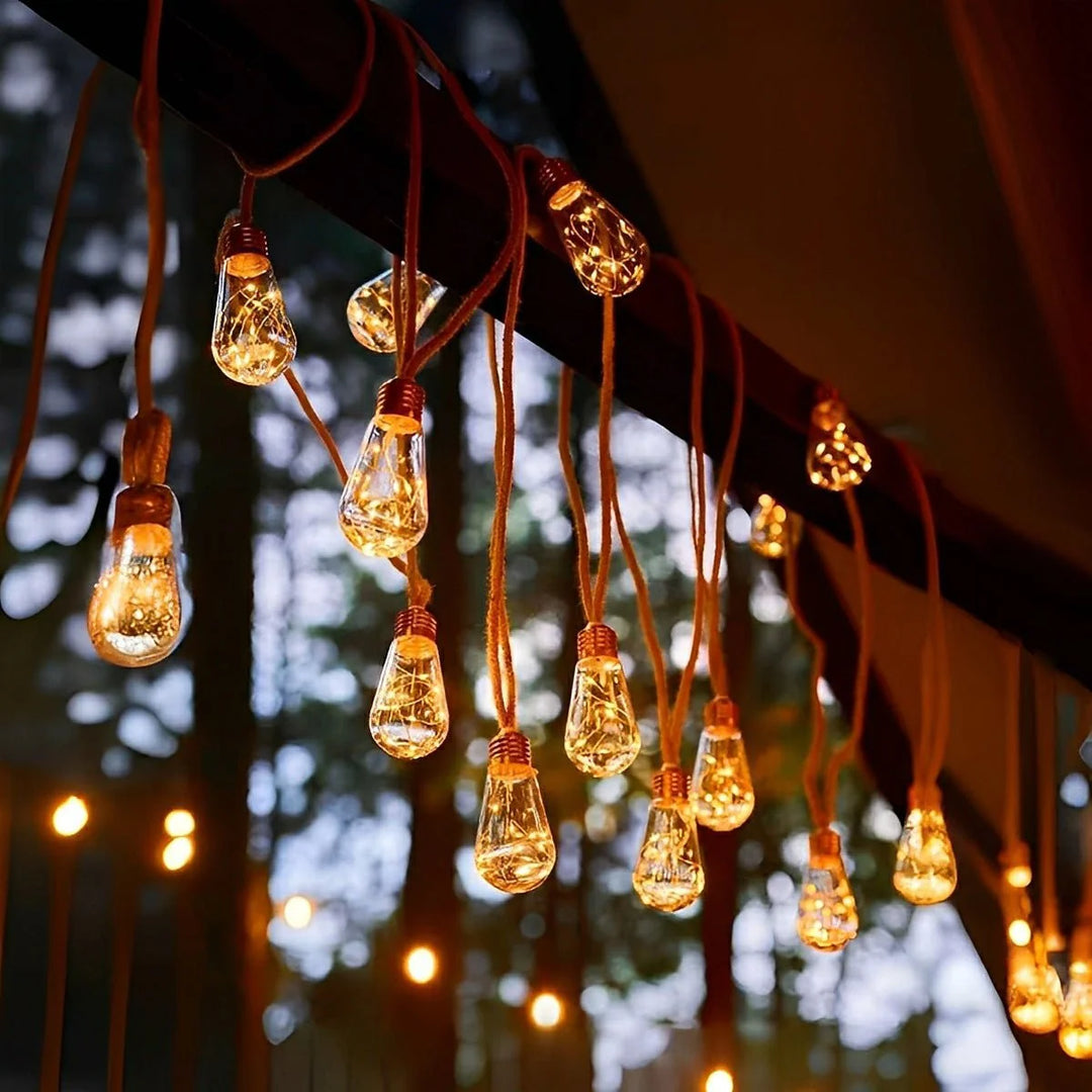 Solar Rope String Lights in Oval