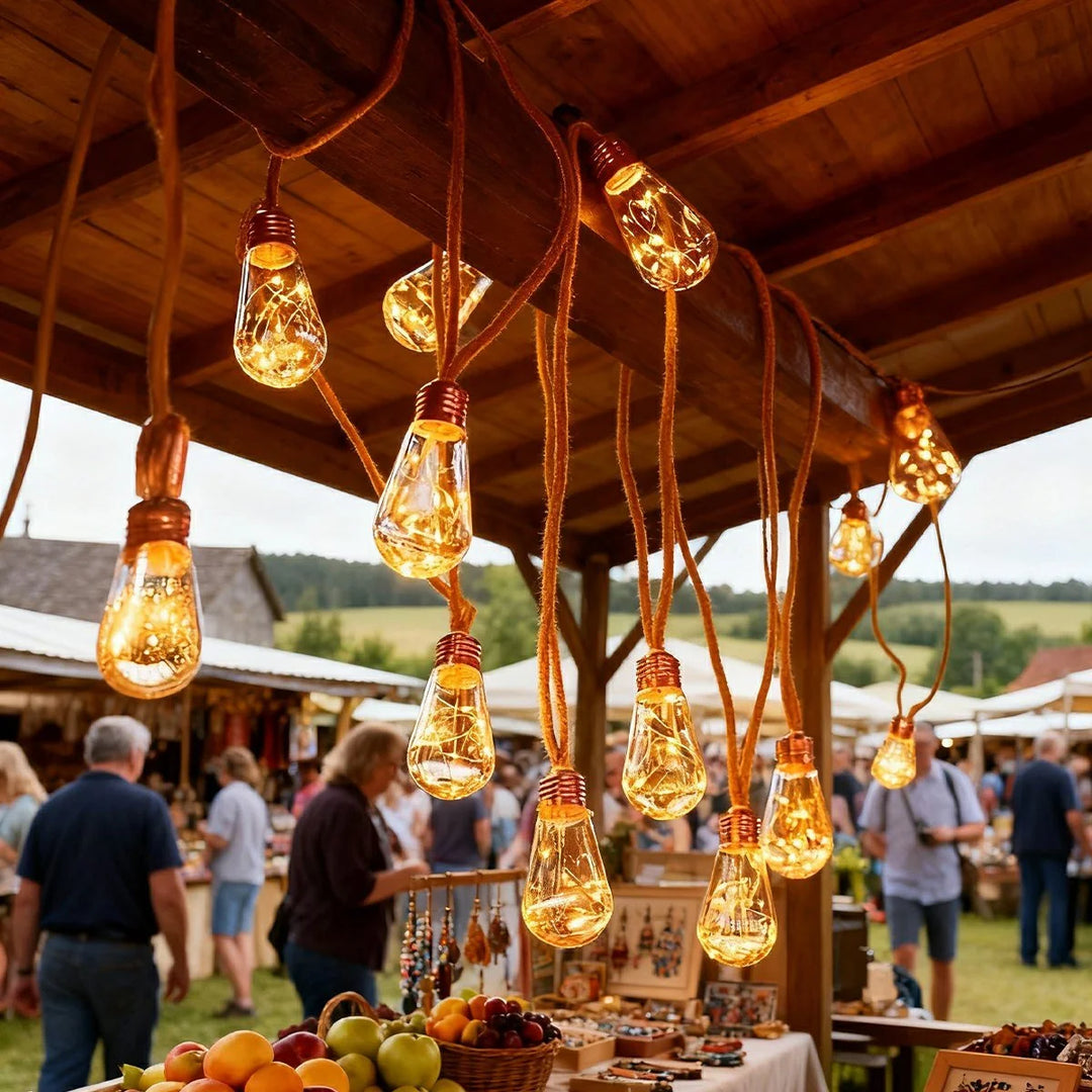 Solar Rope String Lights in Oval - View 2