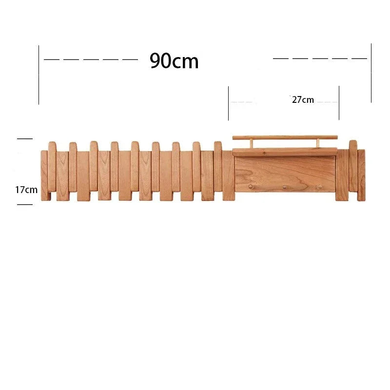 Solid Wood Coat Rack in Oak - View 4