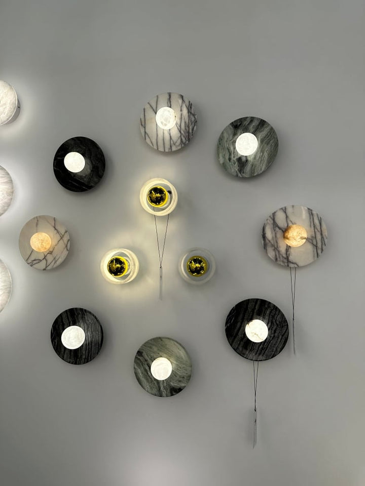 Spanish Marble Disc Wall Light, G9