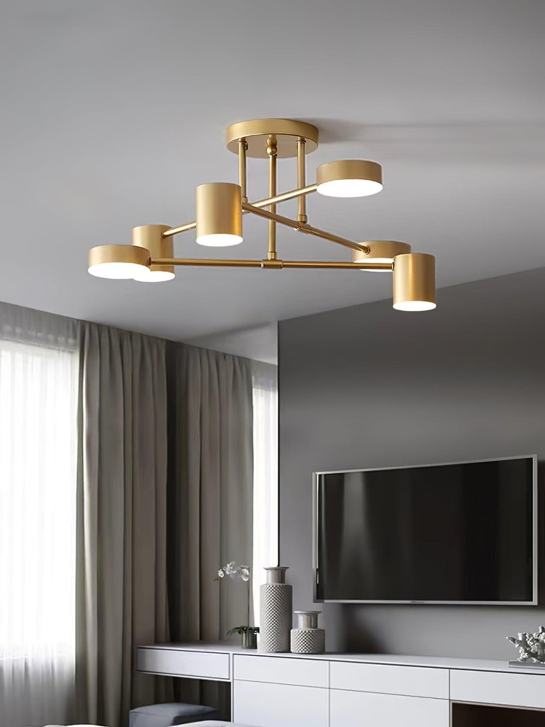 Six Light Sputnik Ceiling Light - View 3