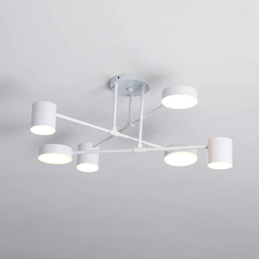 Six Light Sputnik Ceiling Light in White