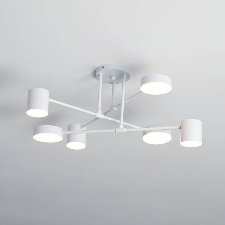 Six Light Sputnik Ceiling Light in White