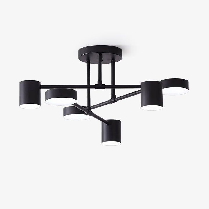 Six Light Sputnik Ceiling Light in Black