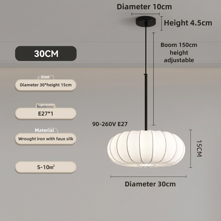 Verona Handcrafted Silk Pendant Light Wabi-Sabi E27 30cm-50cm