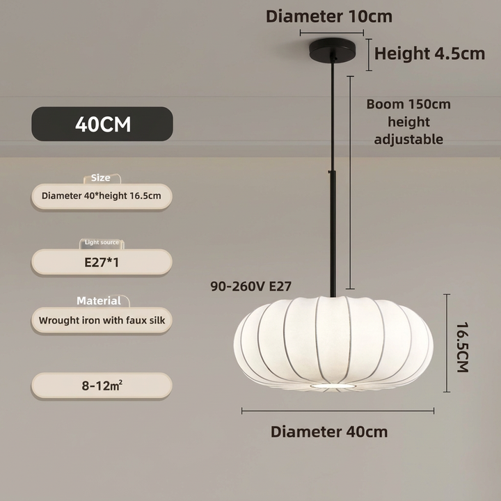 Verona Handcrafted Silk Pendant Light Wabi-Sabi E27 30cm-50cm