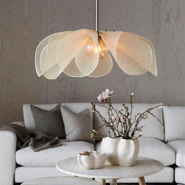 Vintage Fabric Pendant Light with Adjustable Cable - Warm White LED Soft Shade for Cozy Ambiance 1