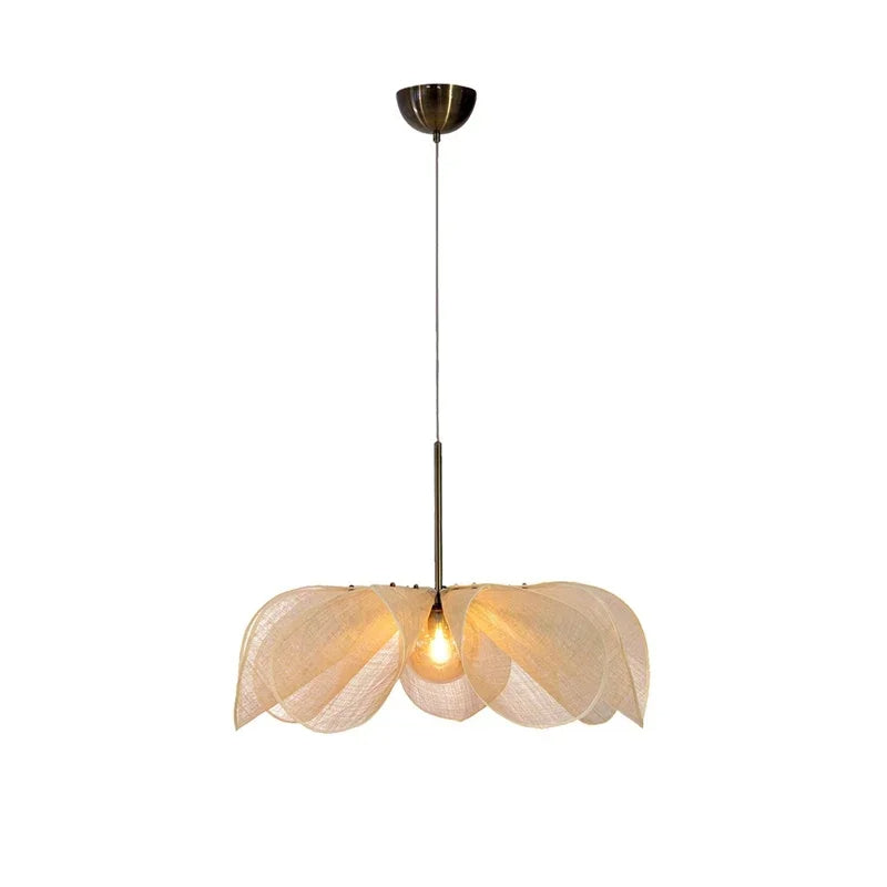 Vintage Fabric Pendant Light with Adjustable Cable - Warm White LED Soft Shade for Cozy Ambiance 5