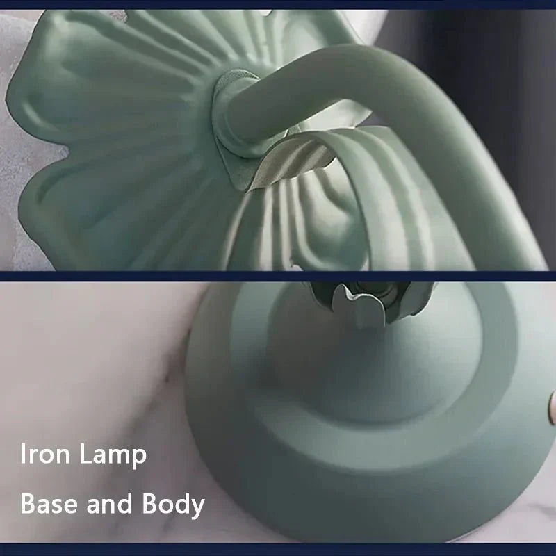 Vintage Floral Table Lamp with Metal Base - Elegant Pastel Design for Bedside or Desk Use 4