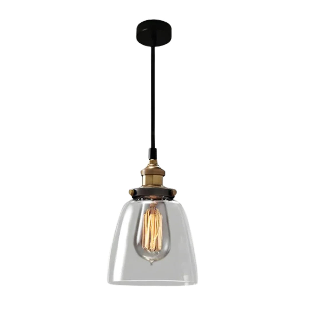 Vintage Glass Pendant Light in Transparent