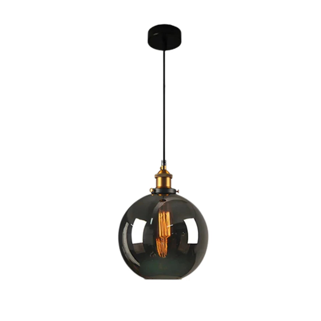 Vintage Glass Pendant Light in Smoke Gray - View 3