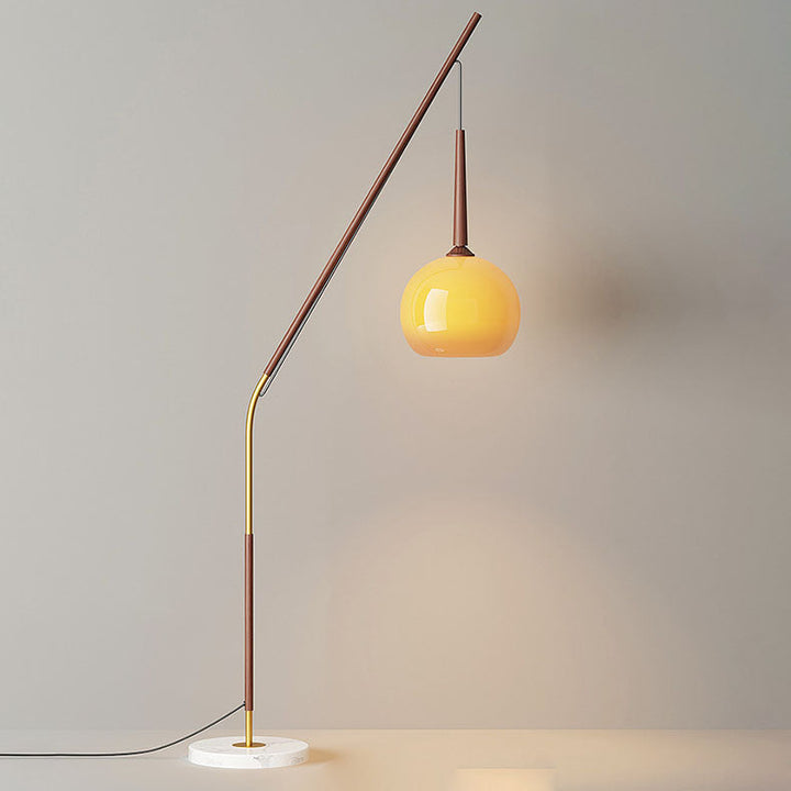 Vintage Iron and Glass Floor Lamp - 1-Light Standing Lamp for Bedroom and Living Room 3