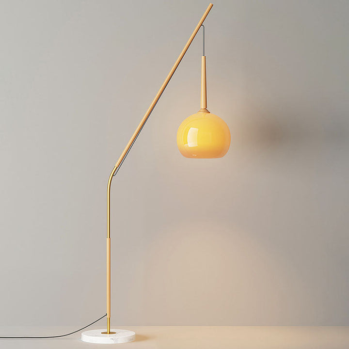 Vintage Iron and Glass Floor Lamp - 1-Light Standing Lamp for Bedroom and Living Room 5