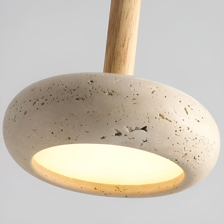 Wabi-Sabi Inspired LED Ceiling Light Fixture with Retro Stone Design - Beige/Gray, Unique Ambiance for Living Room and Office 4