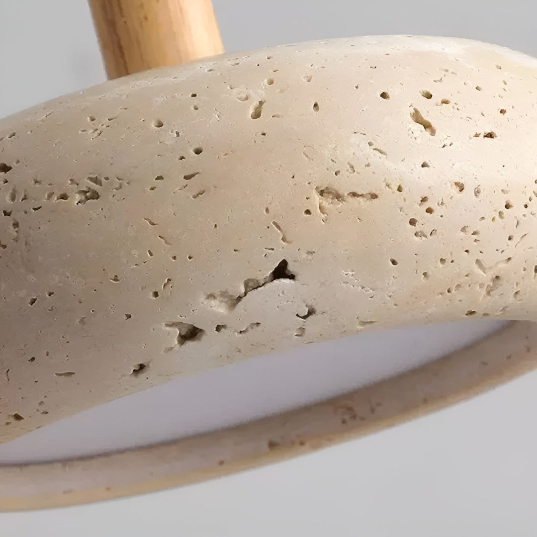 Wabi-Sabi Inspired LED Ceiling Light Fixture with Retro Stone Design - Beige/Gray, Unique Ambiance for Living Room and Office 6