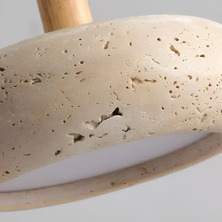 Wabi-Sabi Inspired LED Ceiling Light Fixture with Retro Stone Design - Beige/Gray, Unique Ambiance for Living Room and Office 6