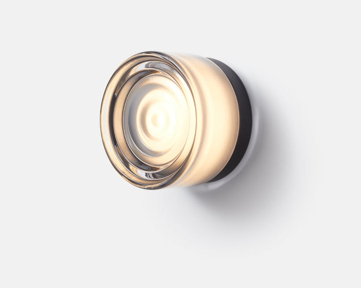 Ripple Glass Surface Mount Light in Smoked, Black