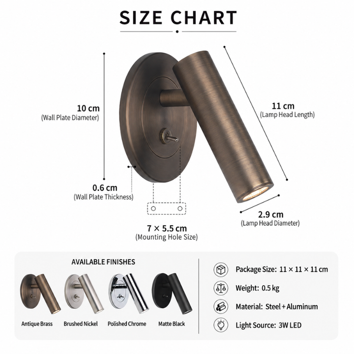 Adjustable Wall Reading Lamp - View 12