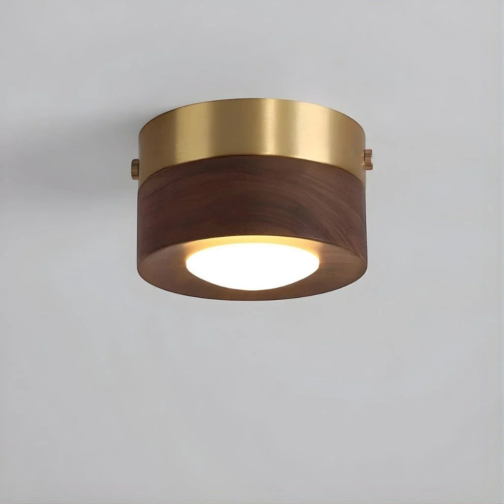 Wood Ceiling Spotlight in Walnut