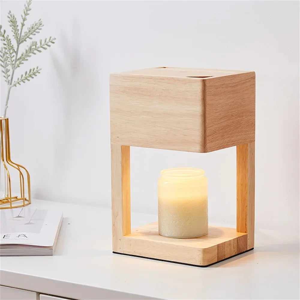 Candle Warmer Table Lamp in Light Brown