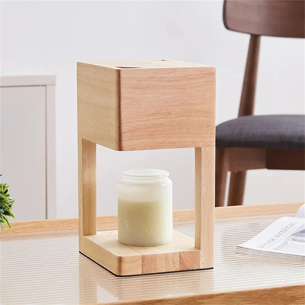 Candle Warmer Table Lamp in Light Brown - View 2