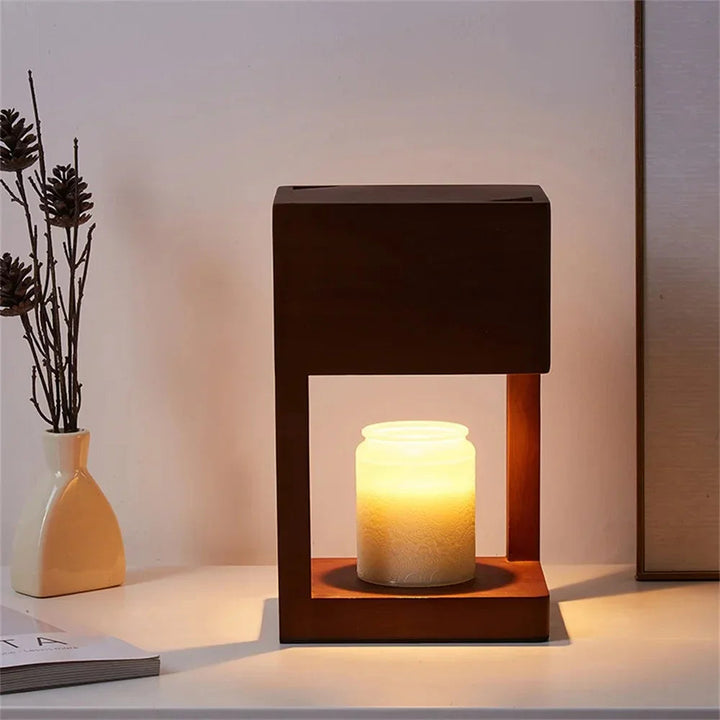Candle Warmer Table Lamp in Dark Brown - View 2