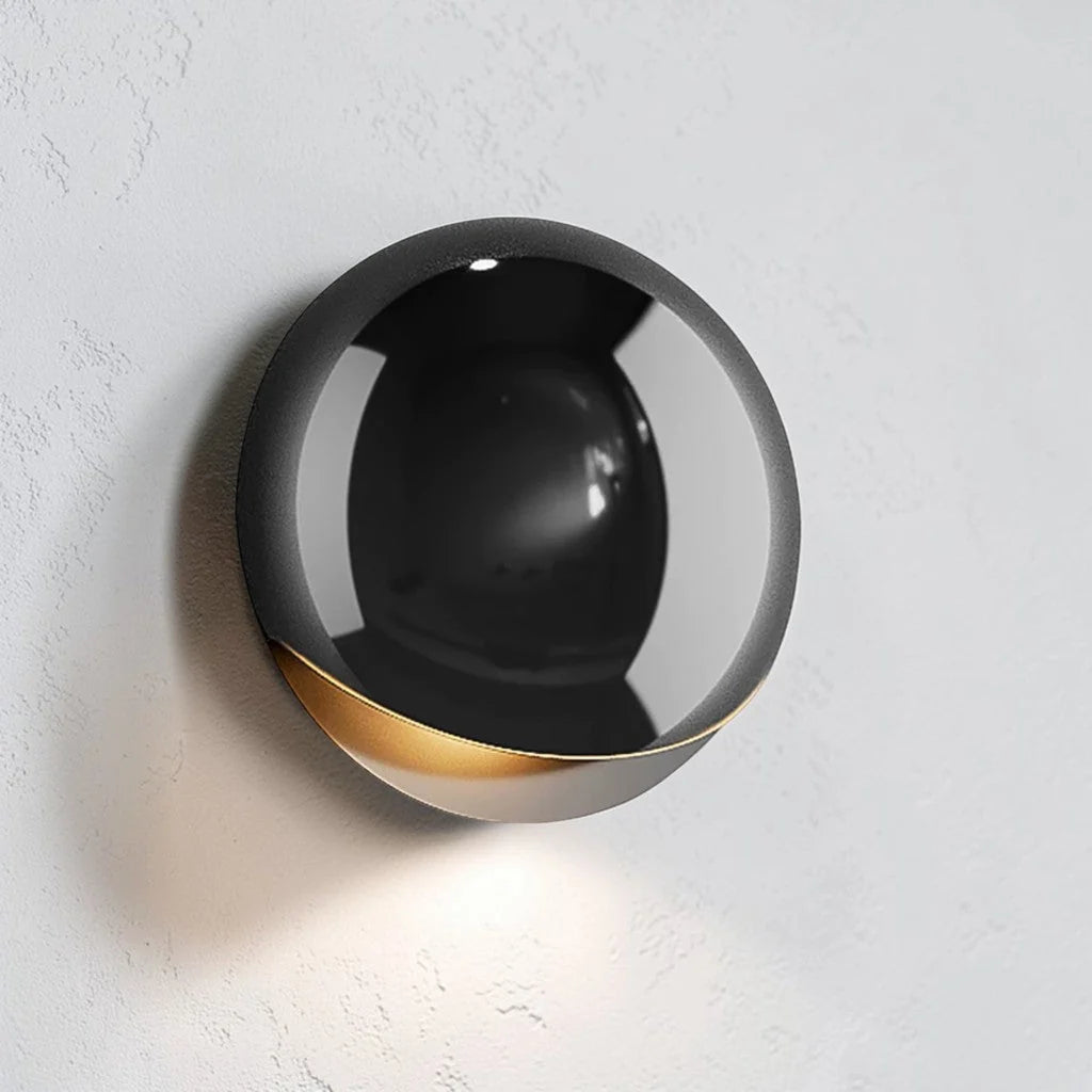 Half Moon Outdoor Wall Light in Pearl Black