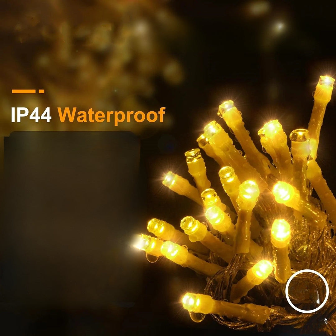 Weatherproof LED Christmas Light Curtain for Outdoor Decoration - Warm White, Multiple Lengths, 8 Lighting Modes 4