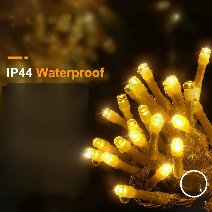 Weatherproof LED Christmas Light Curtain for Outdoor Decoration - Warm White, Multiple Lengths, 8 Lighting Modes 4