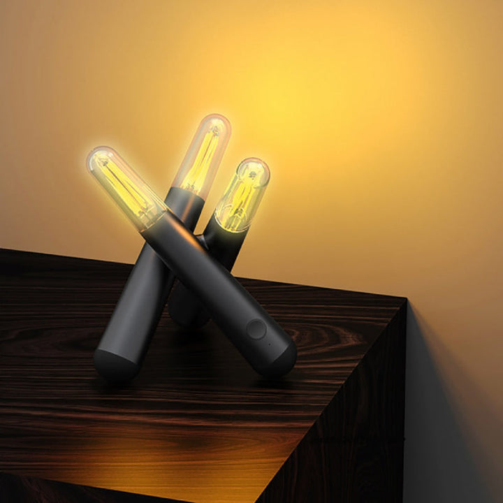 Wireless LED Table Lamp - Touch Dimmer, Cordless Battery Operated Indoor/Outdoor Lighting, Weather Resistant, Elegant Design