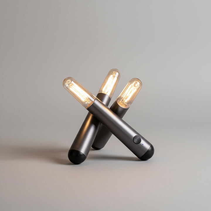 Wireless LED Table Lamp - Touch Dimmer, Cordless Battery Operated Indoor/Outdoor Lighting, Weather Resistant, Elegant Design